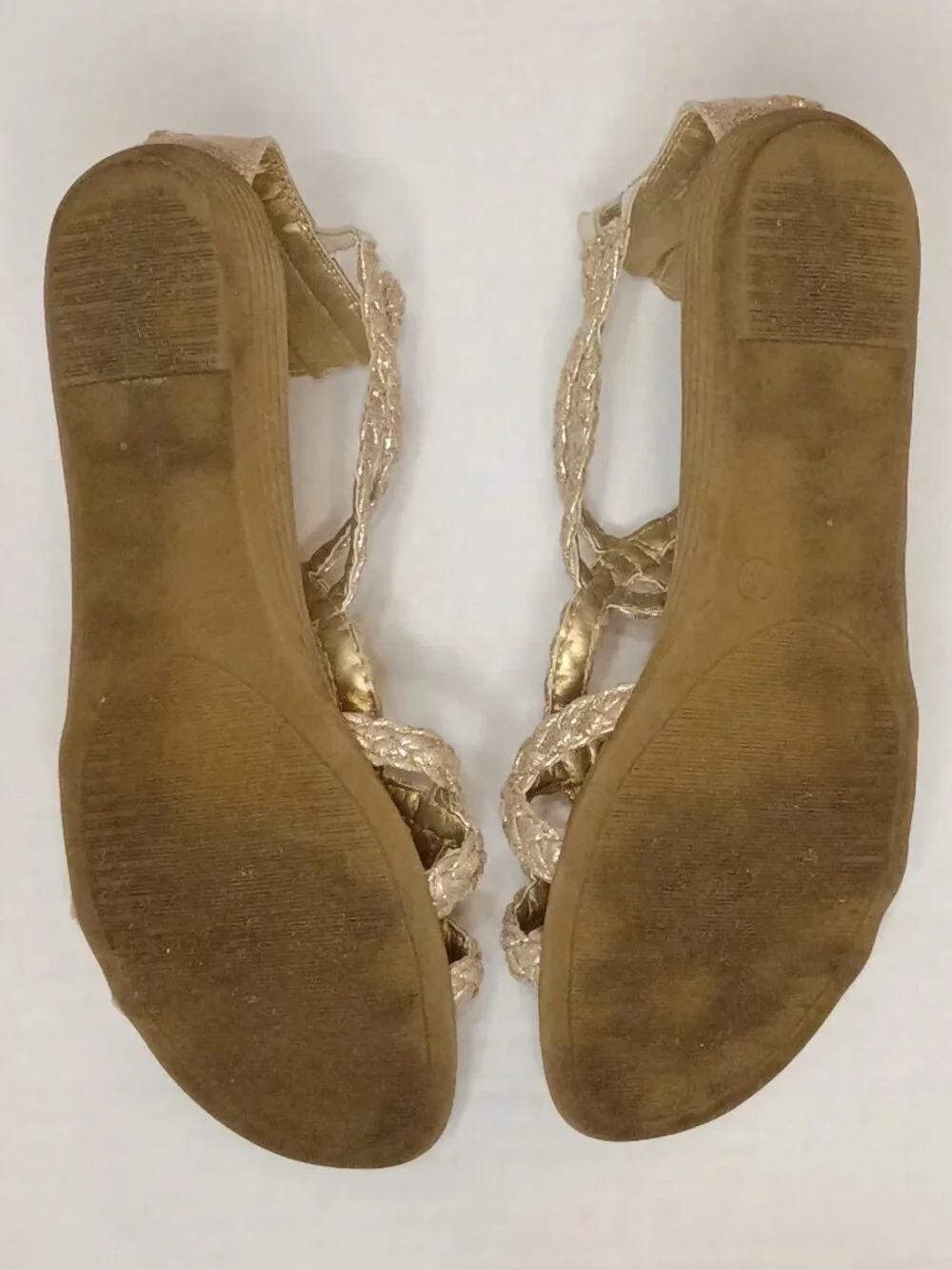 Rachel Shoes Girls Sandals Size 4 | Gold Glitter Back Zip Dress Shoes